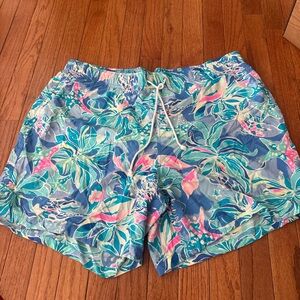 Lilly Pulitzer Capri Swim Trunks Men's XXL Celestial Seas Bennet Blue
